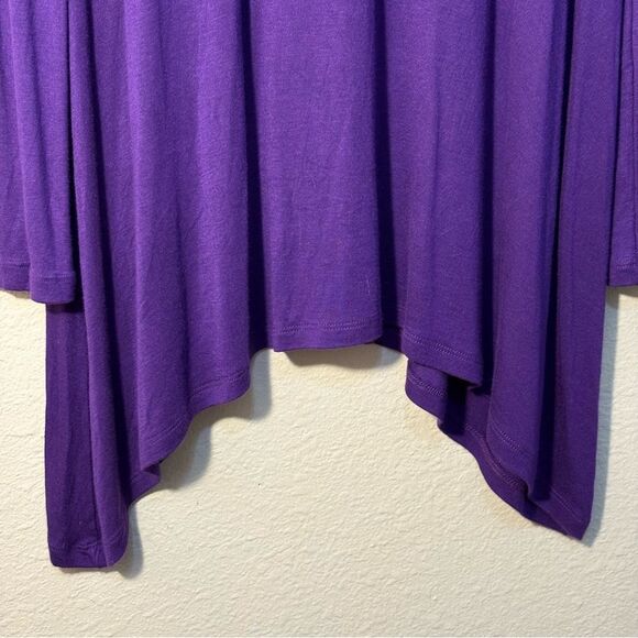 Made by Johnny Deep Purple Shark Bite Tunic Top Women’s M Long Sleeve. - Picture 4 of 10